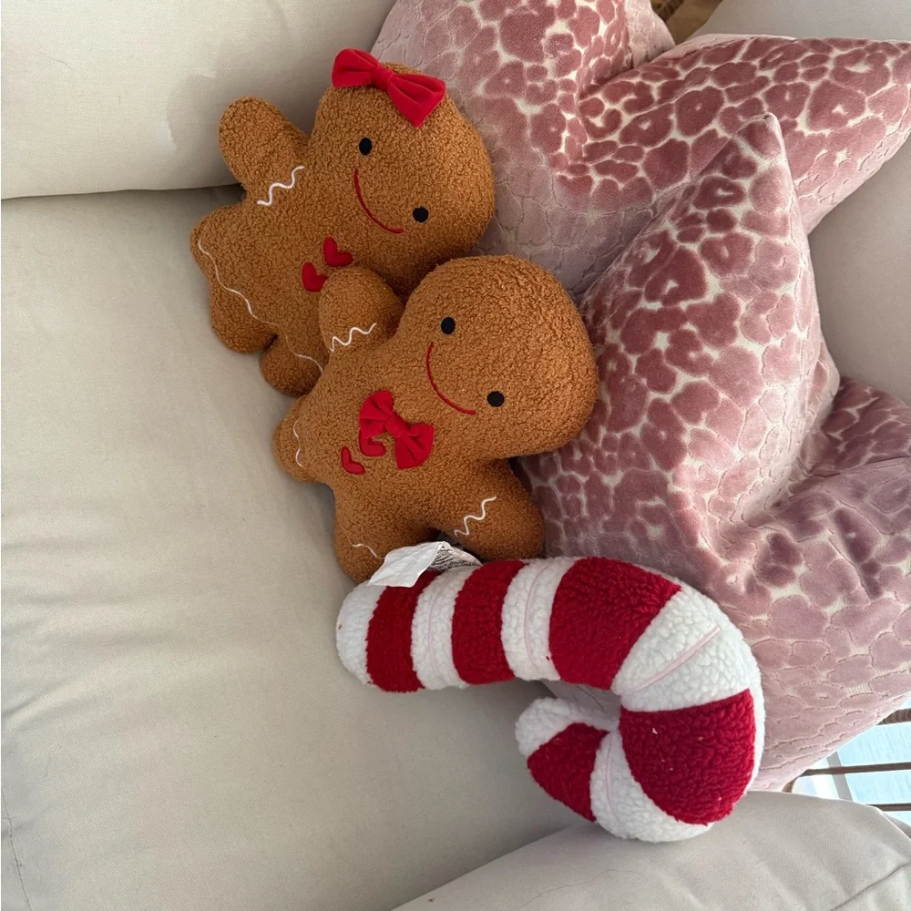 Target Gingerbread Plush girl boy Set with Candy Cane